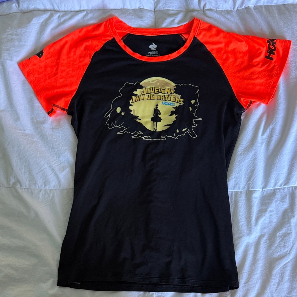 Rabbit Short Sleeve JavelinaBlack & Neon Orange Graphic Tee